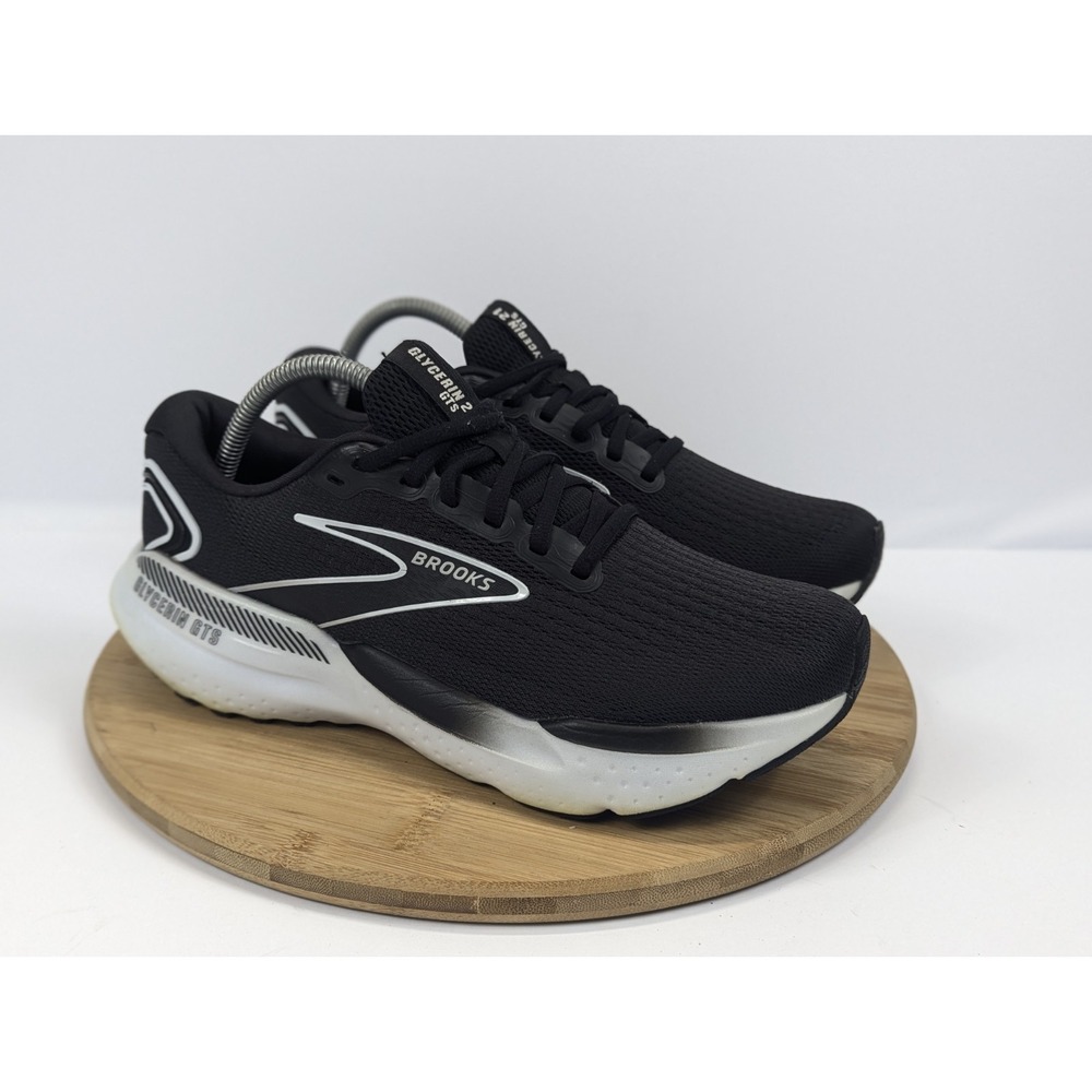 Brooks Glycerin 21 Mens 9 D Black White Running Walking Shoes Gym Sneakers Train
